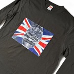リクガメイギリス国旗パンク長袖TシャツL墨黒/ロンT