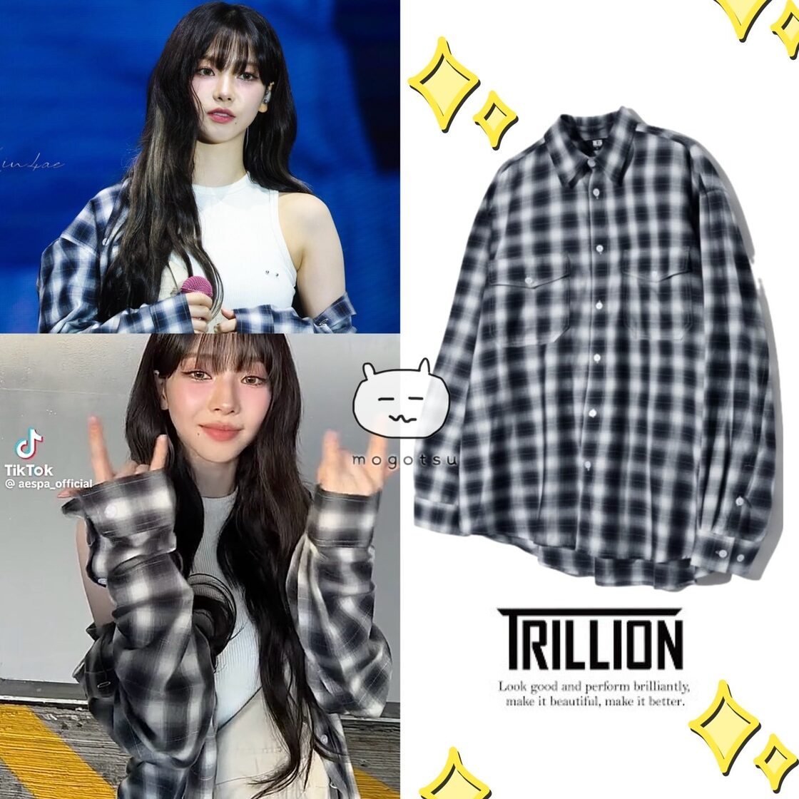 Lサイズ再入荷！☆aespa カリナ 着用！！【TRILLION】TWO POCKET OMBRE 
