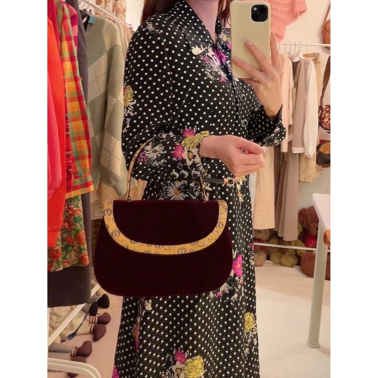 bordeaux ellipse hand bag