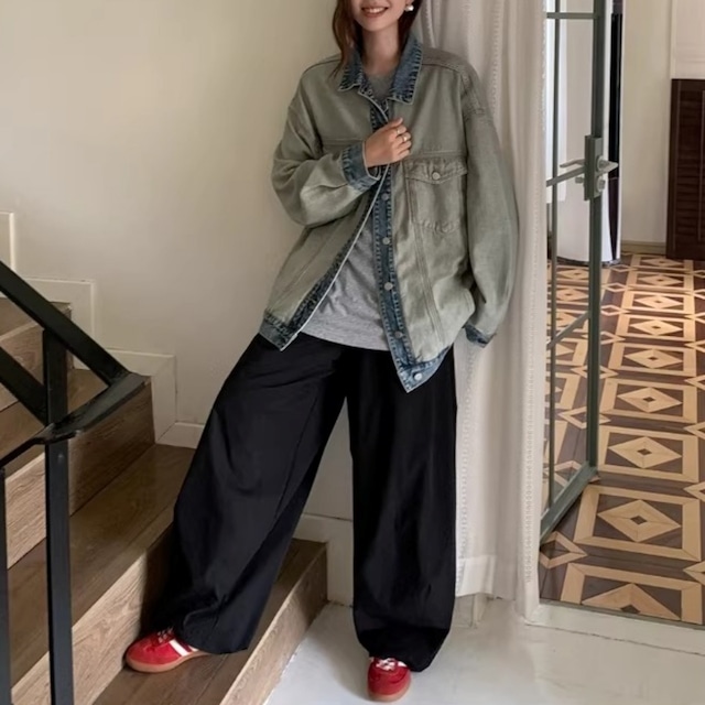 コントラストパネルリバーシブルデニムジャケット 1col   R01831