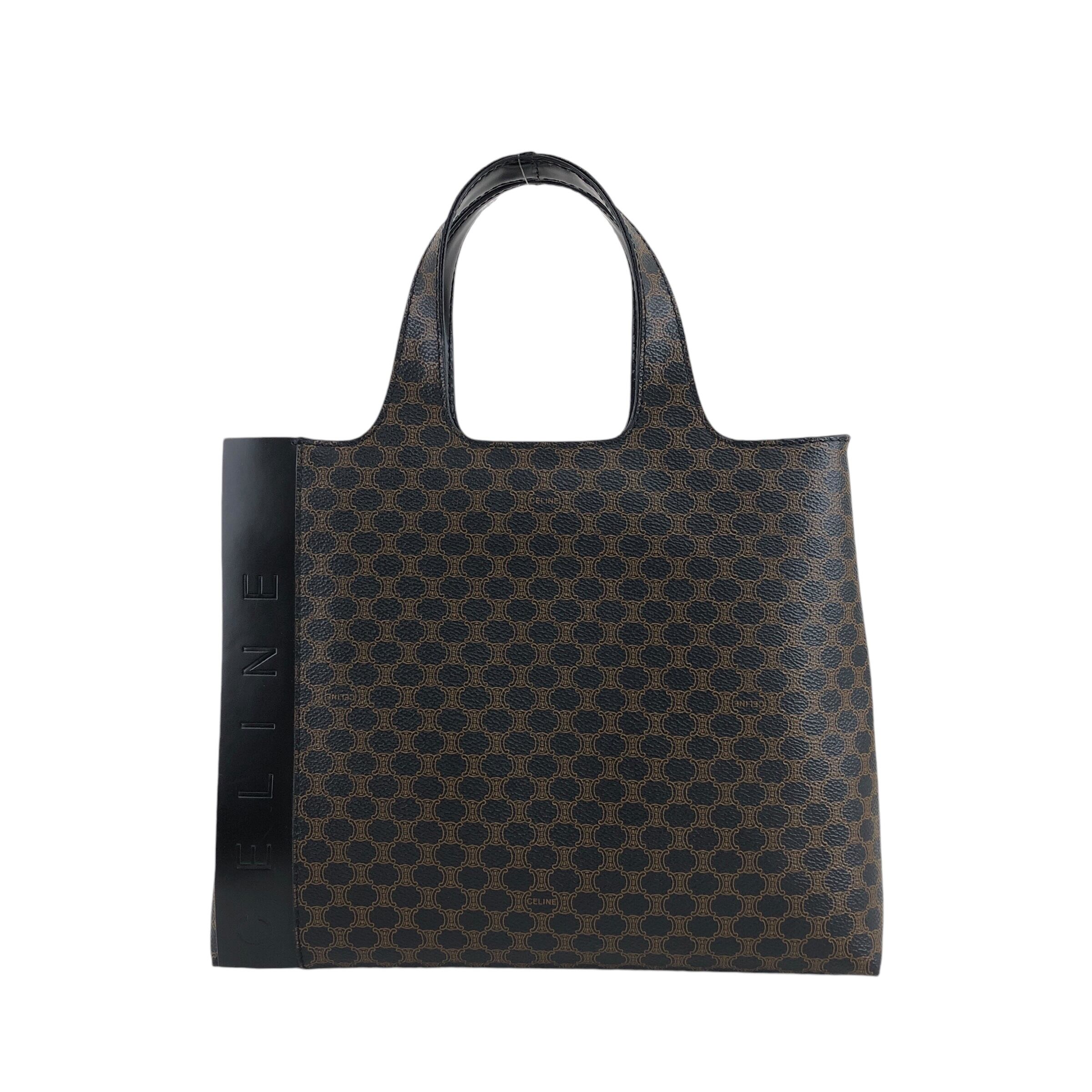 セリーヌ　マカダム　ハンドバッグ CELINE（セリーヌ） マカダム ハンドバッグ ブラウン PVC レザー