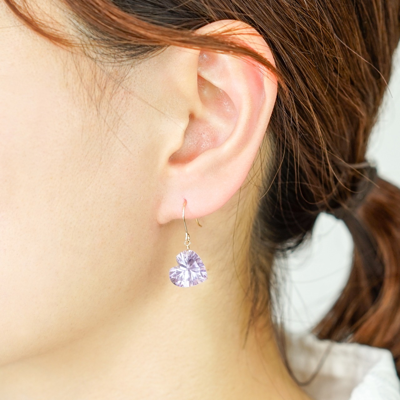 【ピンクアメシスト】ハート ピアス・イヤリング