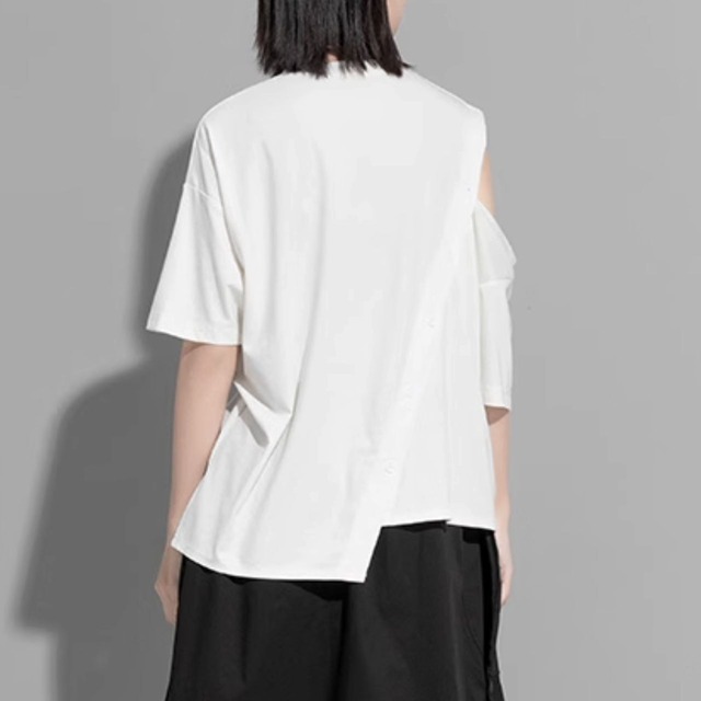 Open shoulder asymmetry shirt C0005