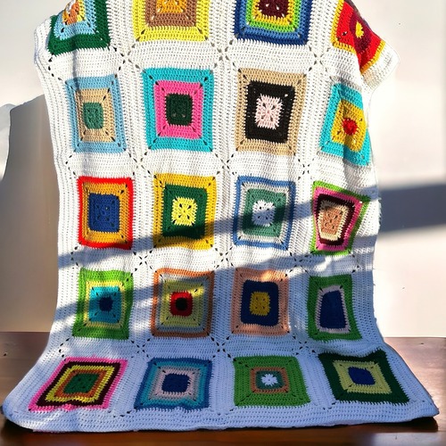 colorful crochet blanket