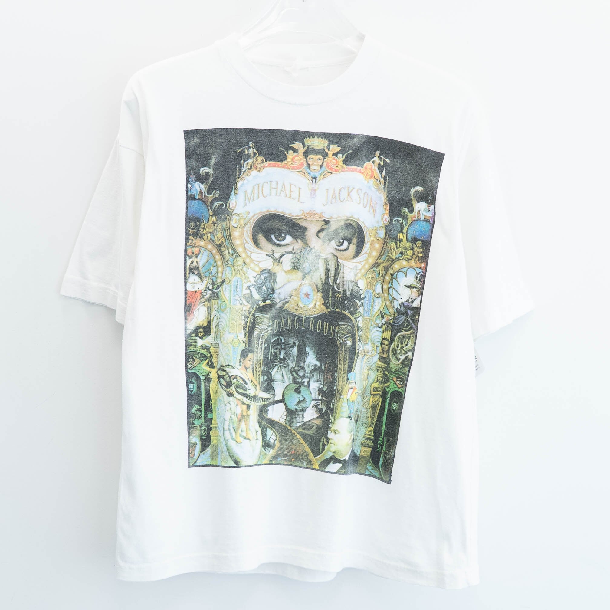 Michael Jackson " Dangerous Tour 92 White " Fits XL 【A9-114】