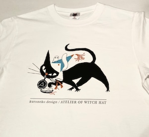 とんがり帽子のアトリエ×黒ねこ意匠　Tシャツ