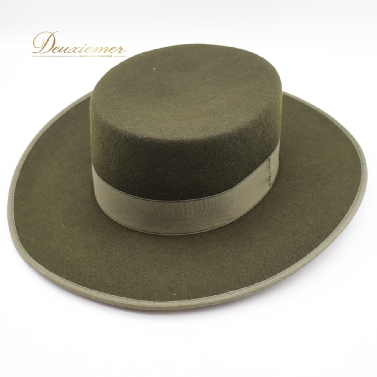 フラメンコ 衣装 コルドベス ハット グリーン系 アントニオガルシア ANTONIO GARCIA 緑 帽子 ぼうし つば リボン テープ ダンス用 舞台 発表会 つば付き シンプル 無地 練習 レッスン おしゃれ 小物