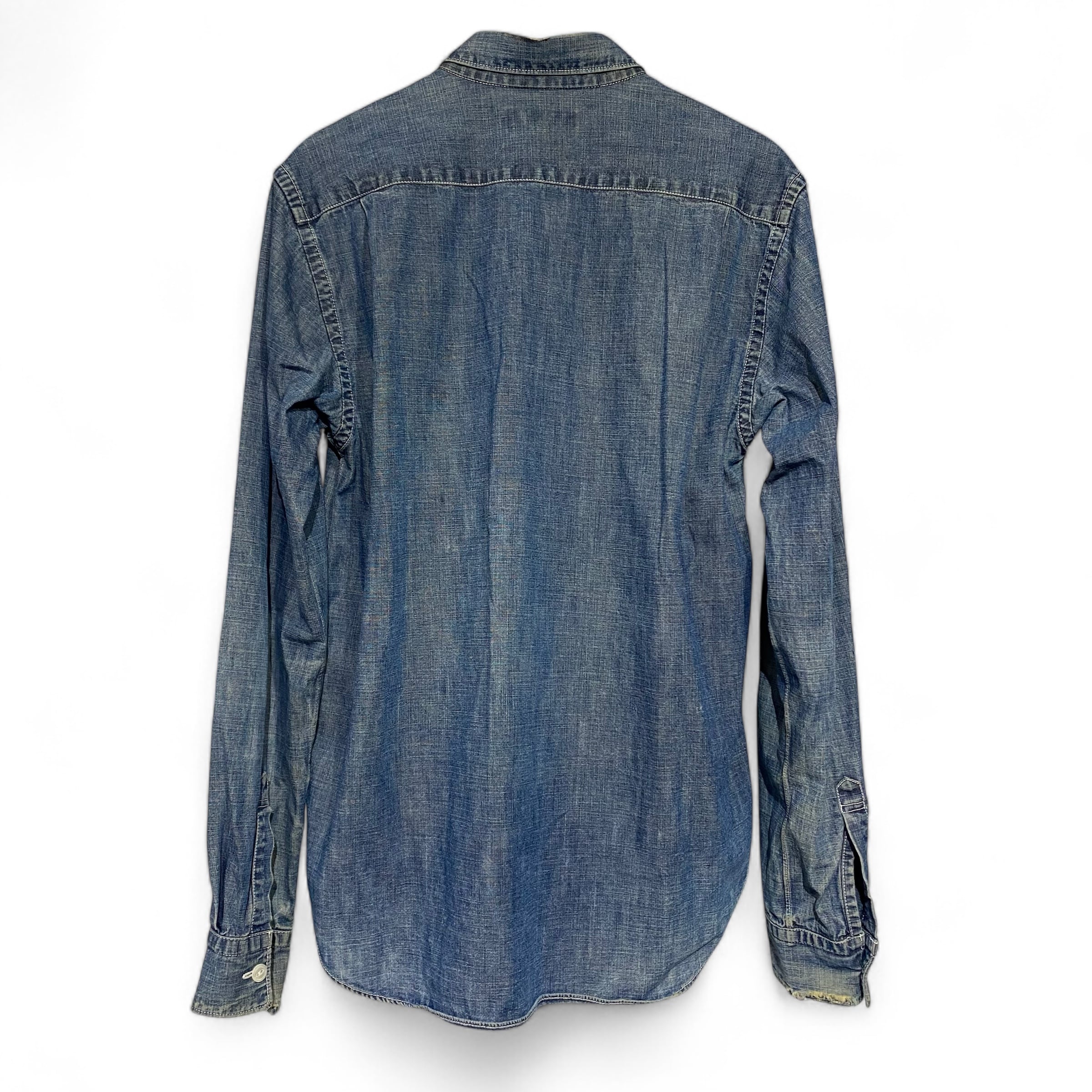コムデギャルソン オム　デニムシャツ　袖切り替えニット　Mサイズ　ヴィンテージ COMME des GARCONS コムデギャルソン D-TK9210 仏製 袖 シャツ