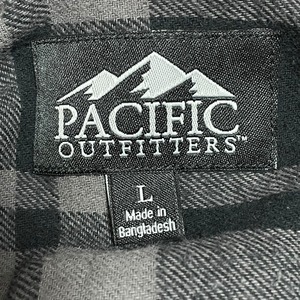 【PACIFIC OUTFITTERS】コットン フランネル ネルシャツ 長袖シャツ チェック柄 カジュアルシャツ L ツートンカラー US古着