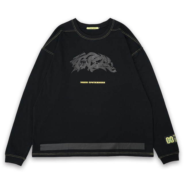 T.C.R GRAFFITI LOGO L/S TEE - BLACK