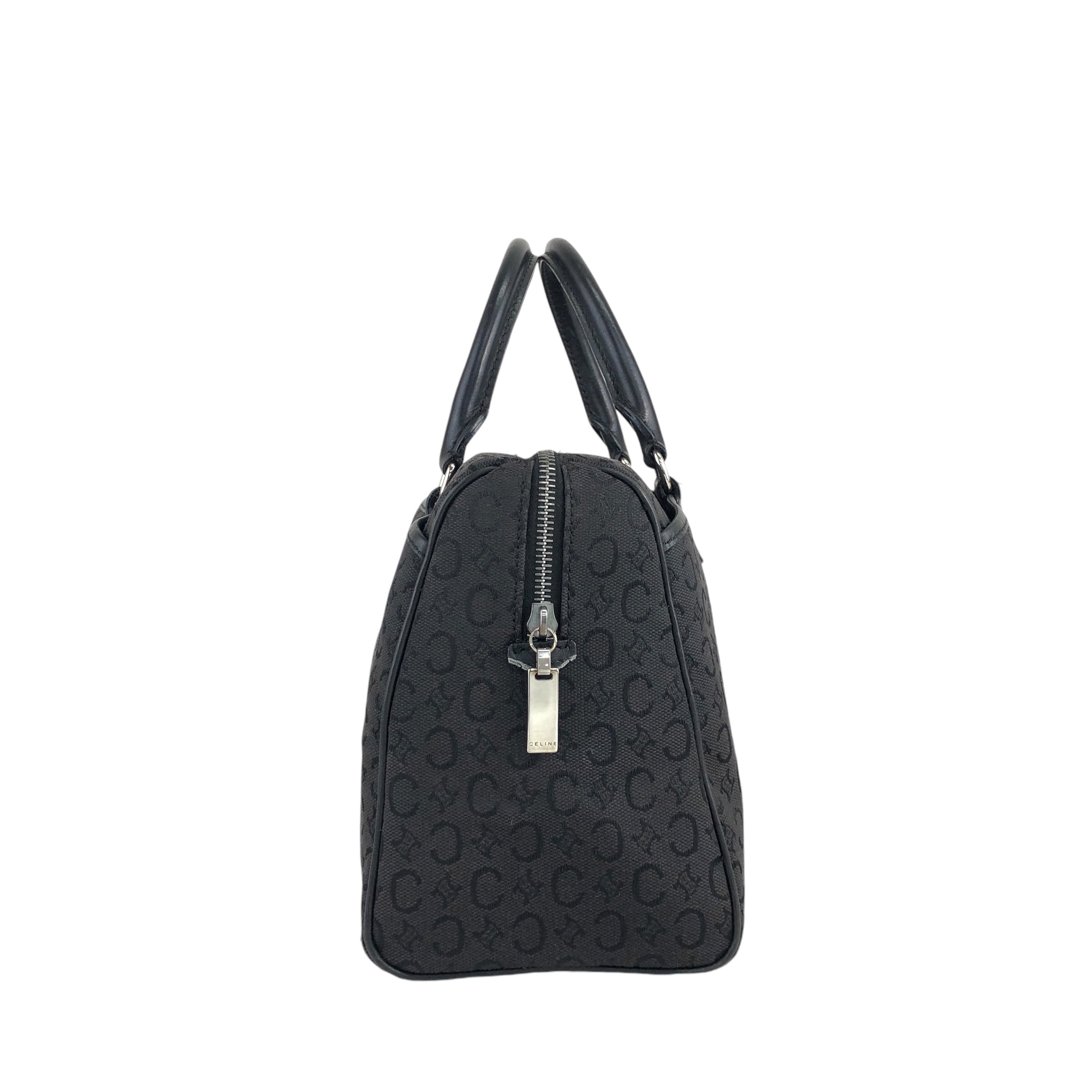 CELINE セリーヌ Cマカダム ハンドバッグ ブラック キャンバス ミニ