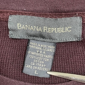 【BANANA REPUBLIC】USA製 サーマルシャツ ワッフル 長袖シャツ ロンT バナナパブリック L US古着