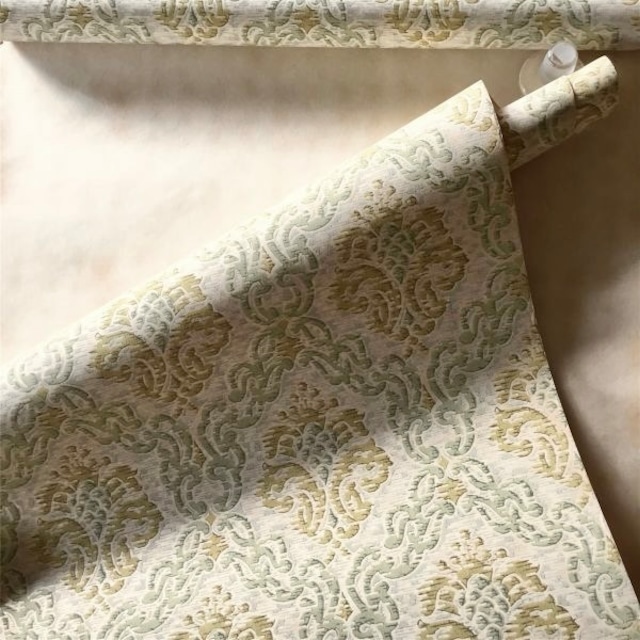 60s フランス 甘い寓話の壁紙 ボタニカル的緑葡萄の実る頃 ウォールペーパー アンティーク