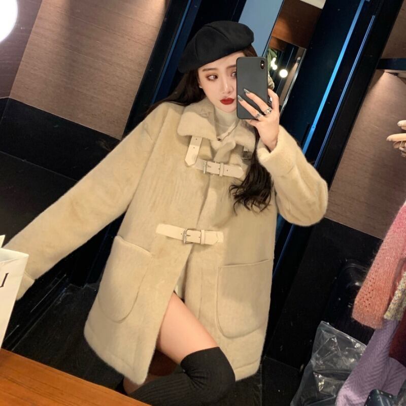 コート レディースウィンターベルベットベージュルーズ 冬物 YY-ファッション93405997243