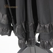 【美品 社交ダンス衣装】スカートレッスンウェア 練習着 leirena レイリーナ 黒 無地 シンプル ブラック フリル シック 上品