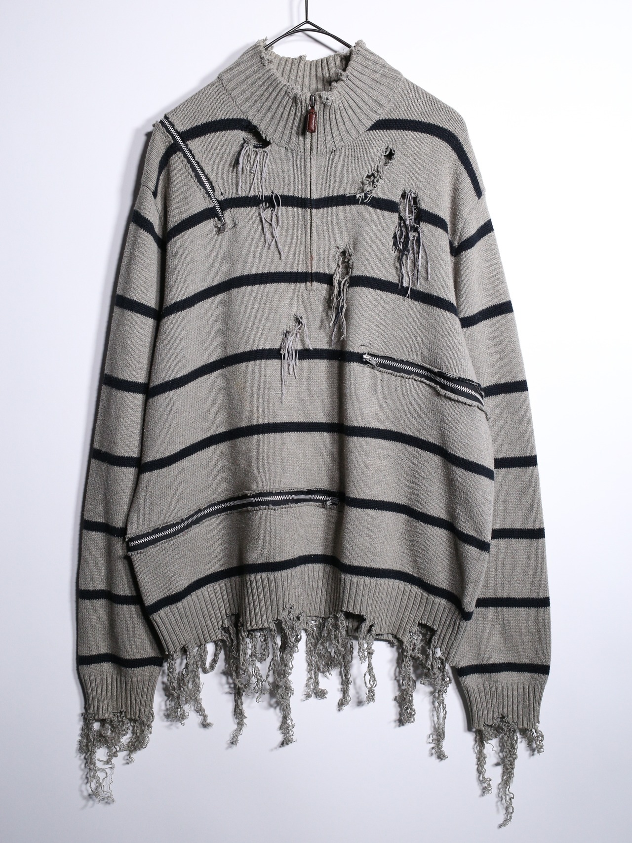 REMAKE / zipper custom border bolo knit - 7