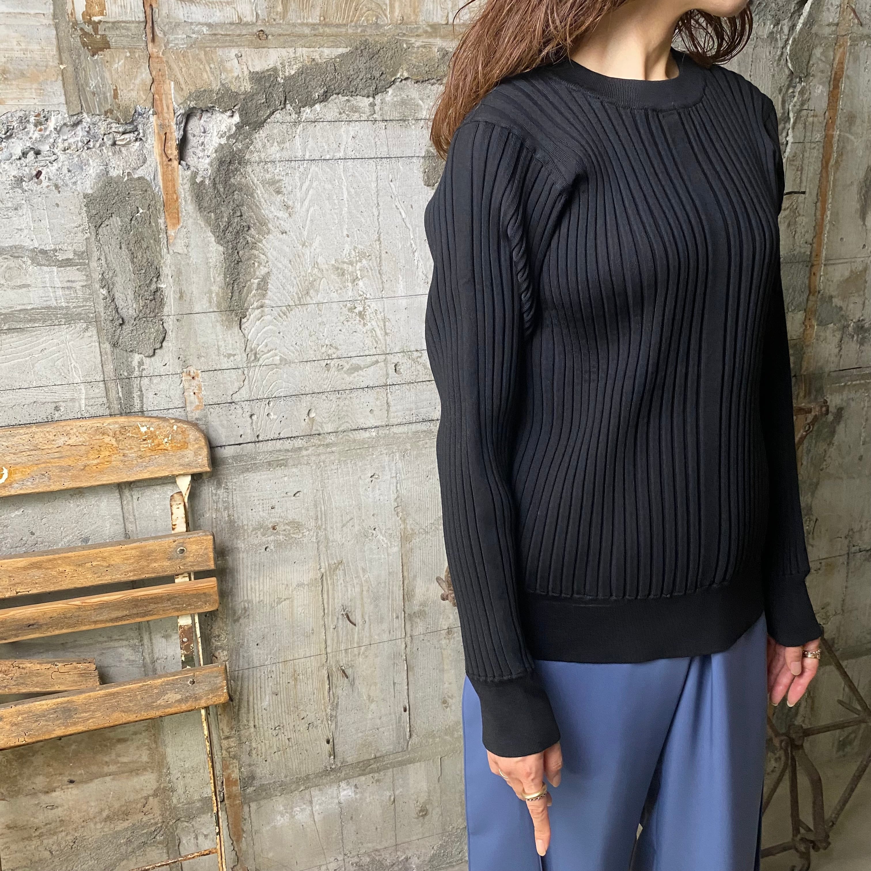 HYKE【ハイク】WIDE RIBBED SWEATER (11295 / BLACK). | glamour online powered by  BASE