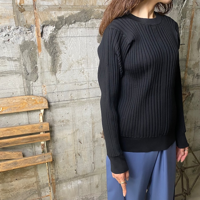 HYKE【ハイク】WIDE RIBBED SWEATER  (11295 / BLACK).