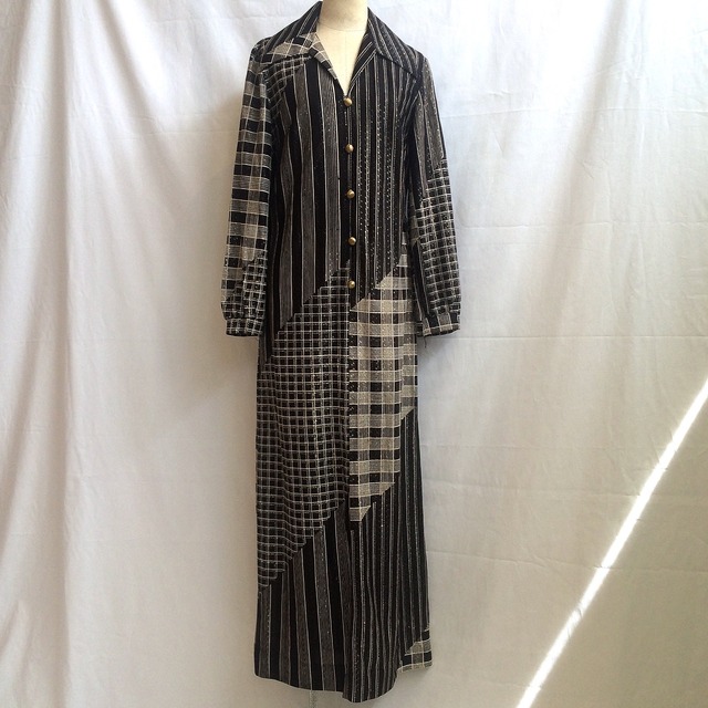 70s Plaid Patchwork Dress