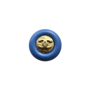 【LAST ONE SALE】ブルーフレーム アンティークココマークボタン 1.2cm