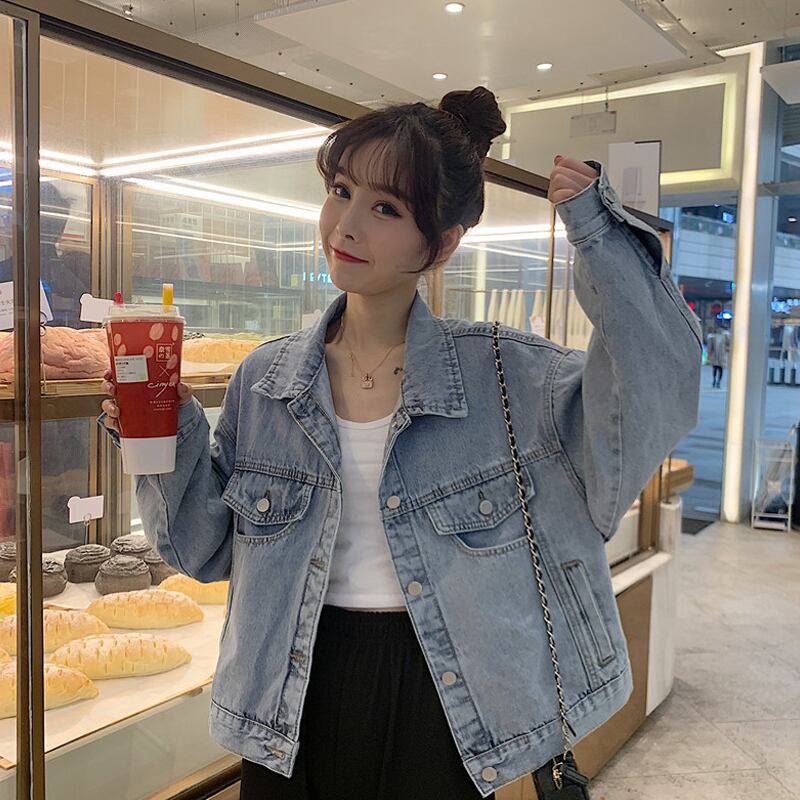 スタイルジャケット スプリングオータムルーズカジュアルトップス ストリート かわいい 春物 秋物 試着室13227054516