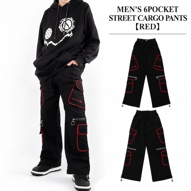 MEN'S 6POCKET STREET CARGO PANTS【RED】
