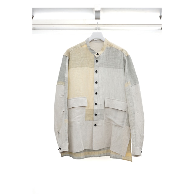 [The Viridi-anne] (ザヴィリディアン) VI-3722-02 LINEN CHECK BANDCOLLAR SHIRT