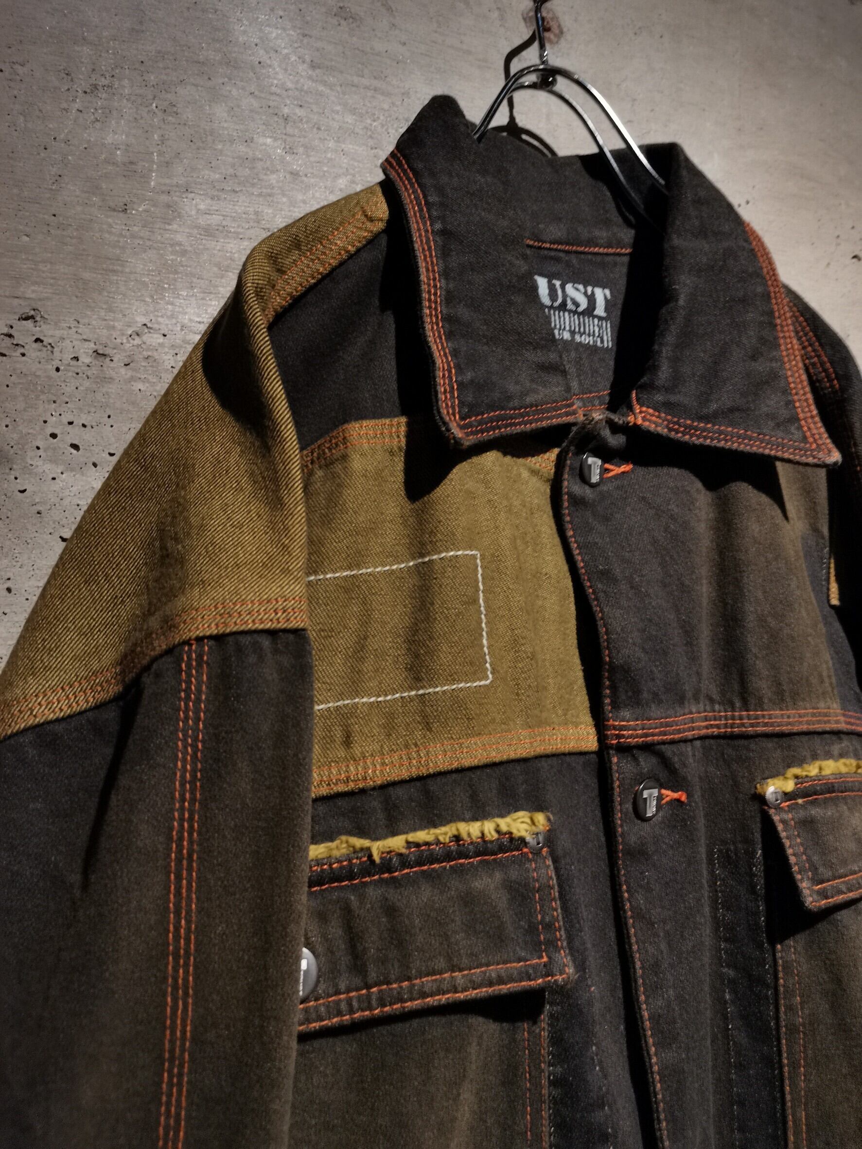 Caka】Special Patchwork×Stitch Design Vintage Loose Denim Jacket 