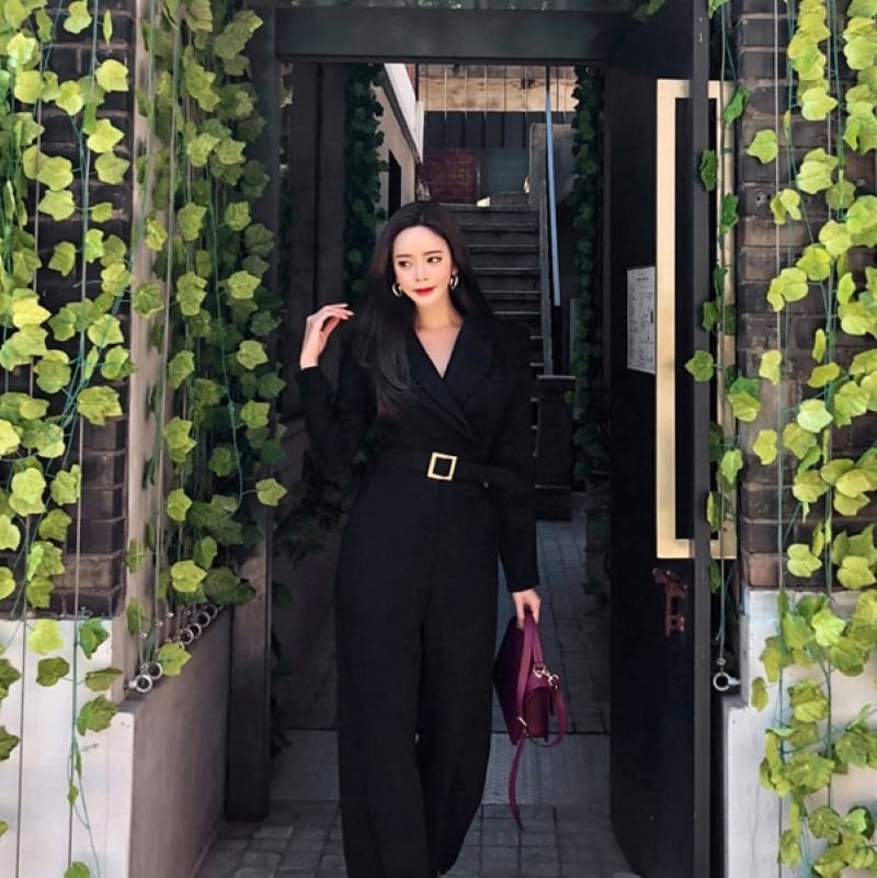 lohen vネックコンビネゾン ダブルクロスストレッチ Vネックコンビネゾン(オーバーオール