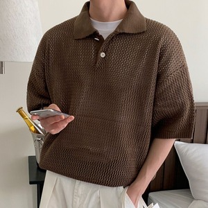 ざっくりニットポロシャツ　MT0080431