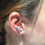 ロンドンブルートパーズとアクアマリンのイヤーカフ