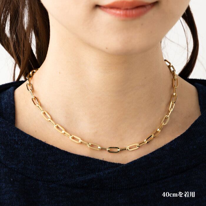 約60cm】 ペーパークリップ ネックレス チェーン 幅約5.0mm K18 約60cm】 ペーパークリップ ネックレス チェーン 幅約5.0mm K18