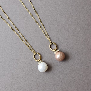 特大14mm パール ロングネックレス 2色 60cm サージカルステンレス 316L 金属アレルギー SONORIA ＃009