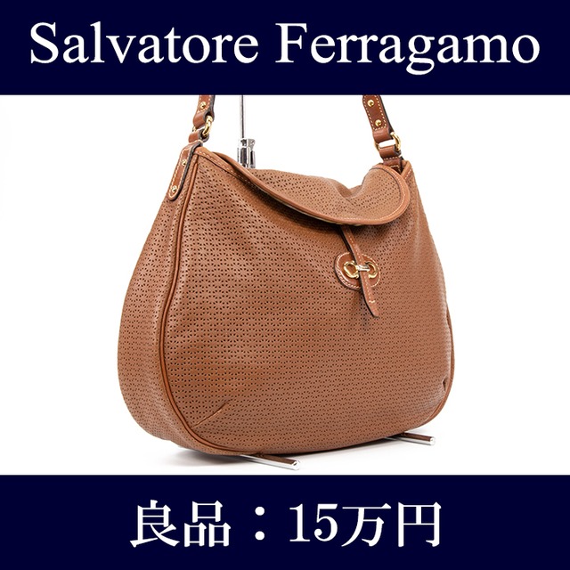 【限界価格・送料無料・良品】Ferragamo・フェラガモ・ショルダーバッグ(リバーシブル・タイガー・虎・人気・珍しい・鞄・バック・J012)