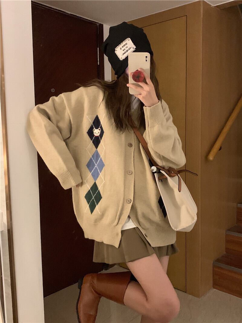 ルーズニットセーター オータムスタンダードスタイルジャケット コート ロング レトロ 秋物 モンロー77119728959