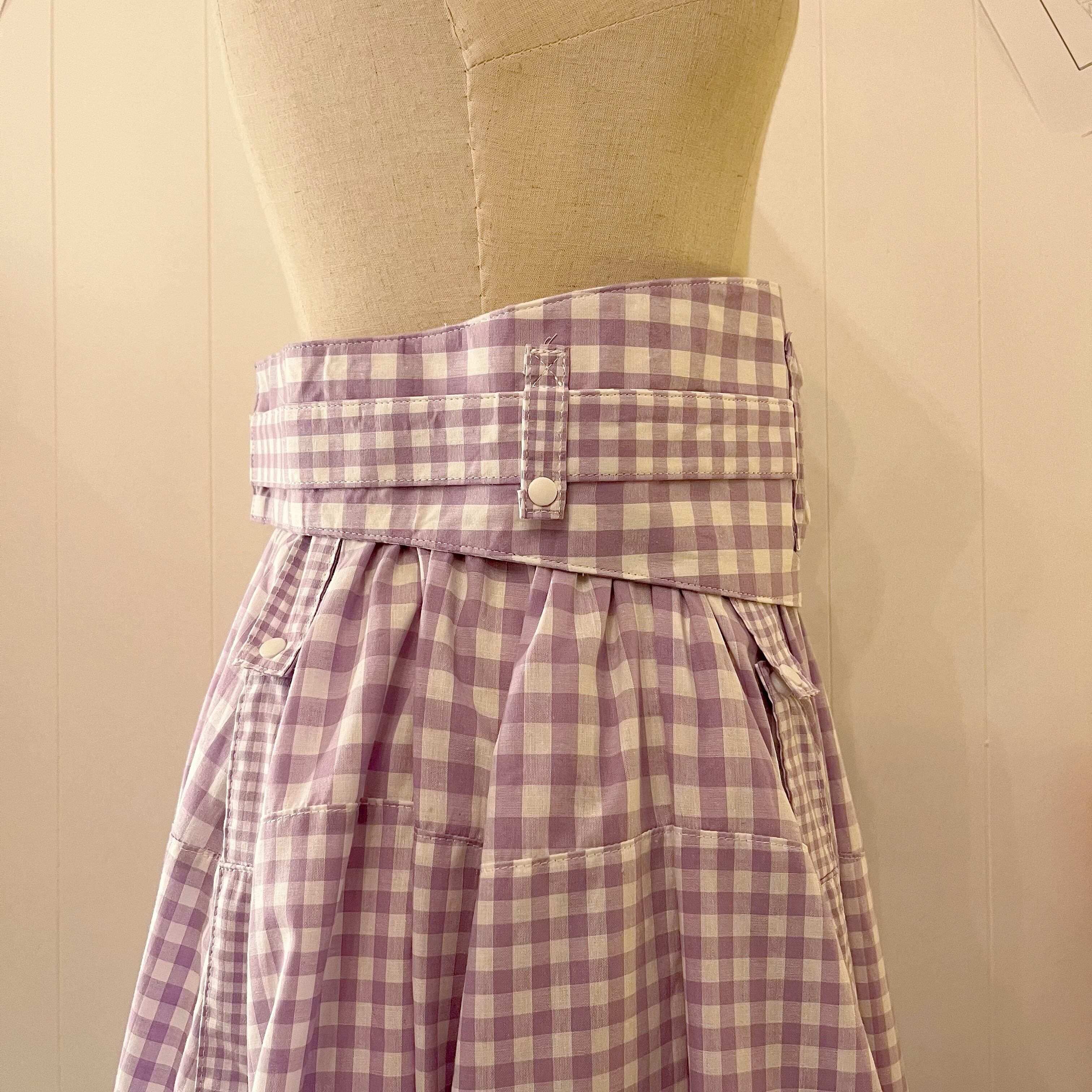 original : transformation belt gingham check skirt . purple
