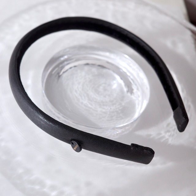 サイズ調整可【Leather】Shaping Headband ／ カチューシャ(1.5㎝)