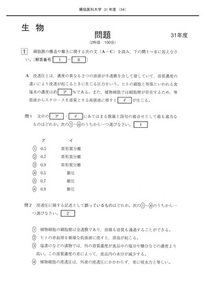 2027年度　私立医学部入試問題と解答　3.獨協医科大学