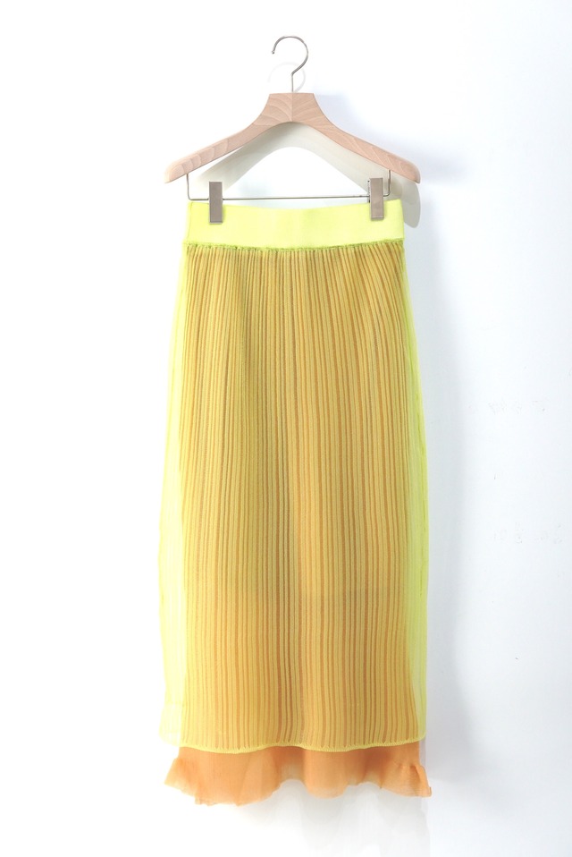 OPEN SESAME CLUB / haze layered skirt -Lime-