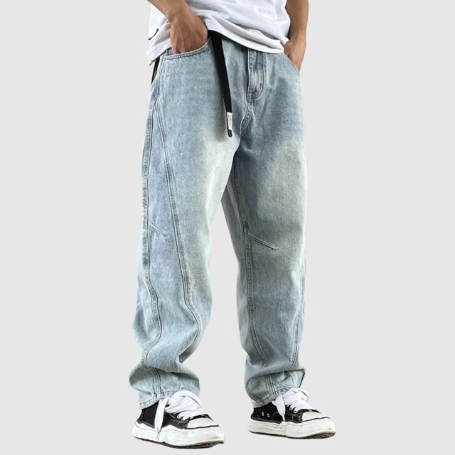 ルーズストレートデニムジーンズ H2685