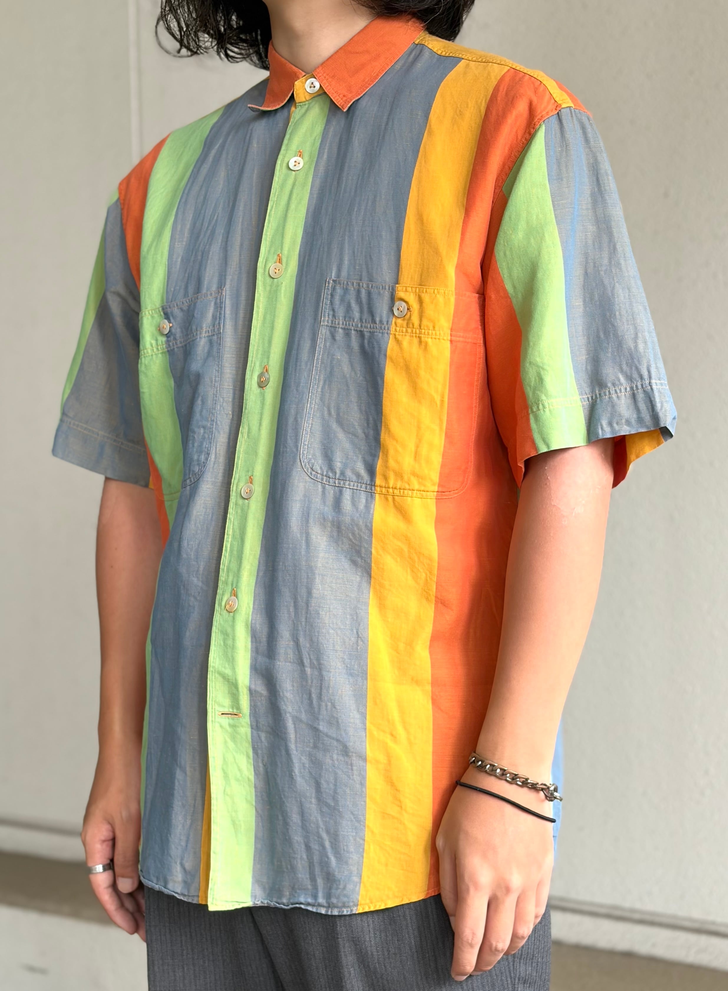 OLD LINEN×COTTON HALF SLEEVE SHIRT | STRAYSHEEP ONLINE