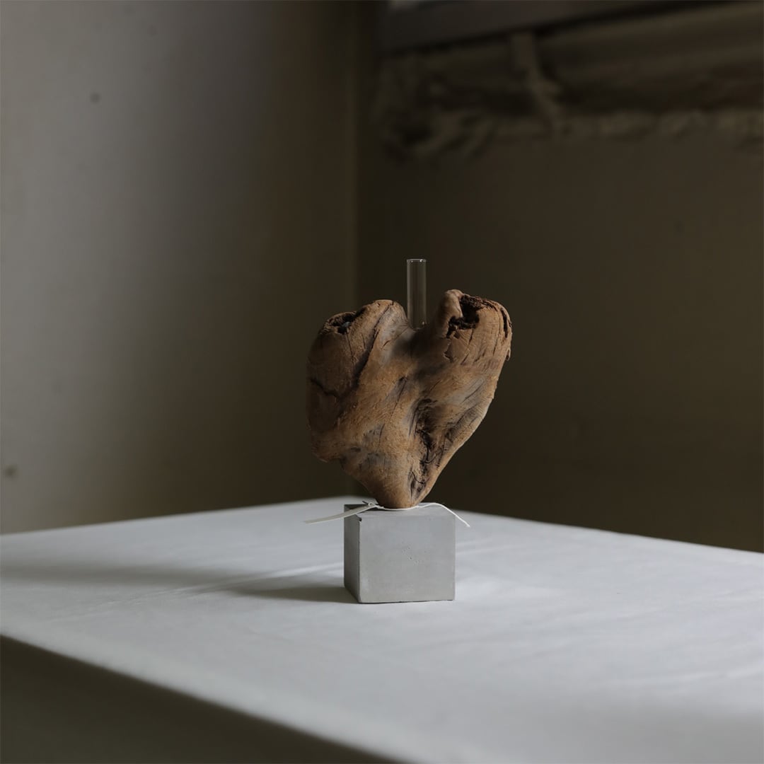 saisei (再生) driftwood flower vase cement 無塗装 | FREEPARK