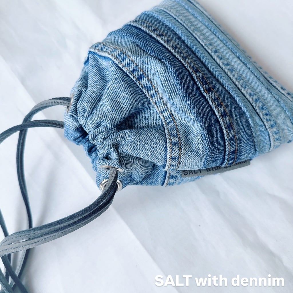 ボーダー巾着mini No.6697