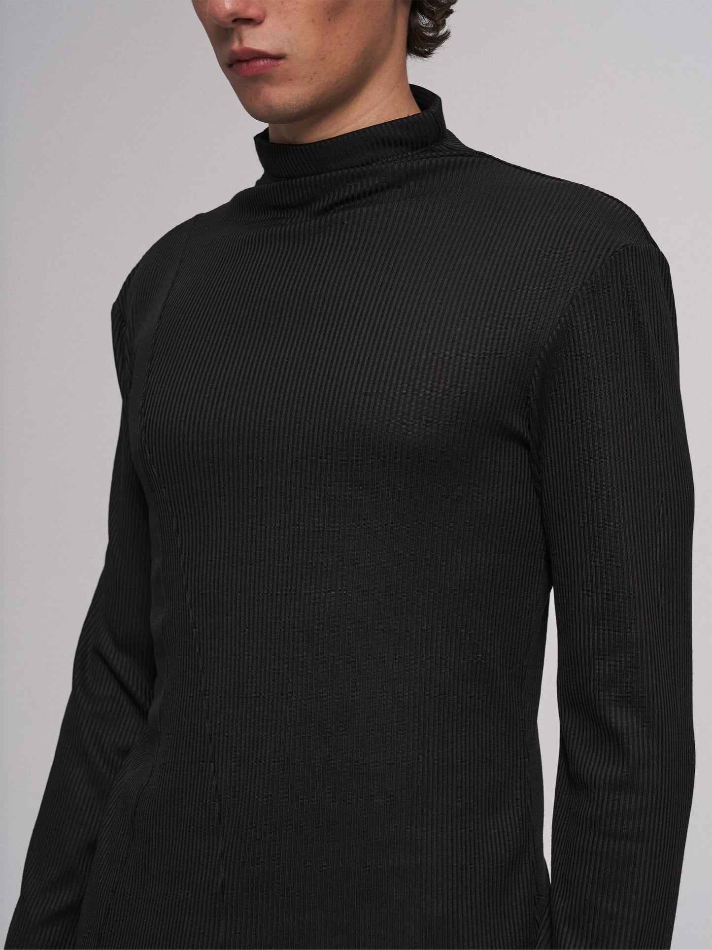 【ORV0098】Asymmetric Layered-Cuff Knit Top