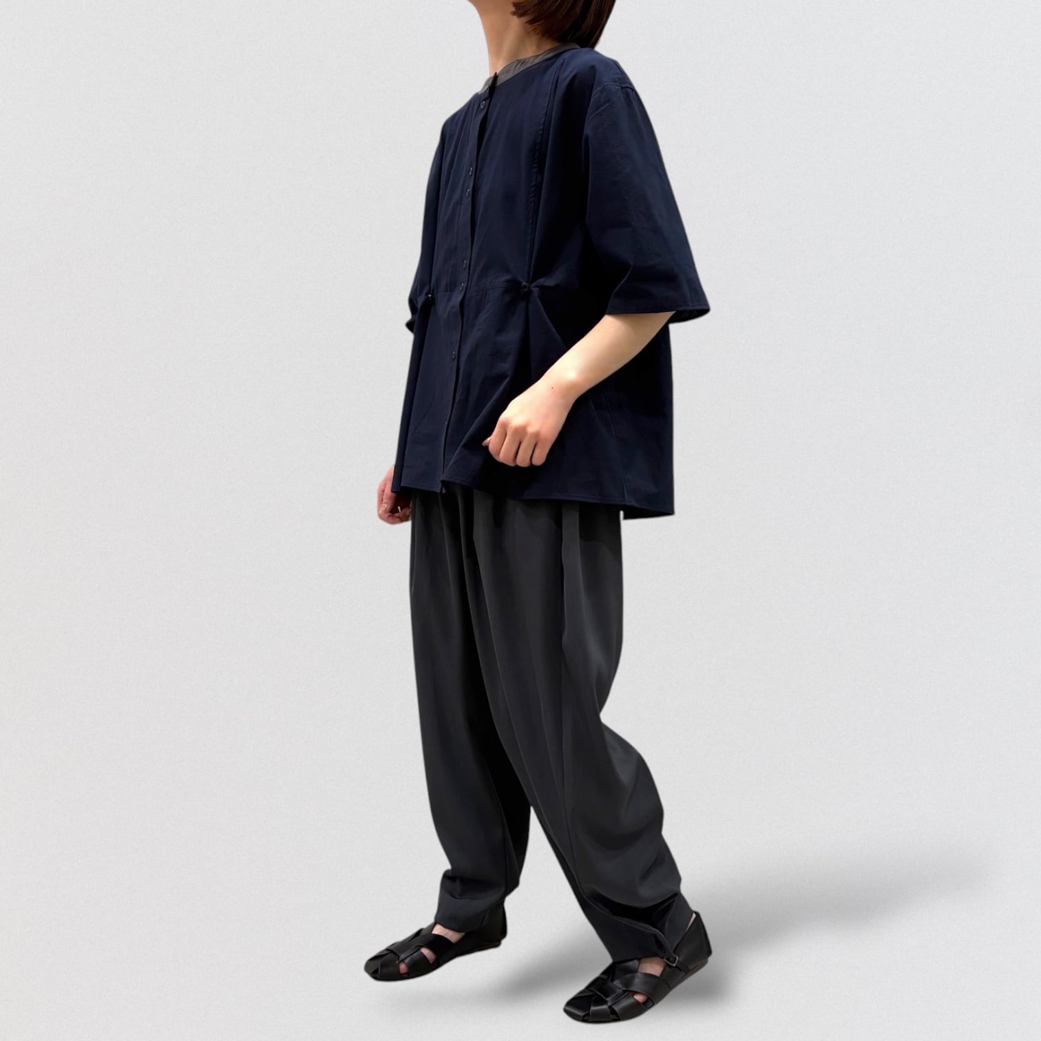 mizuiro ind tuck hem cocoon pants | CoCo Cuore