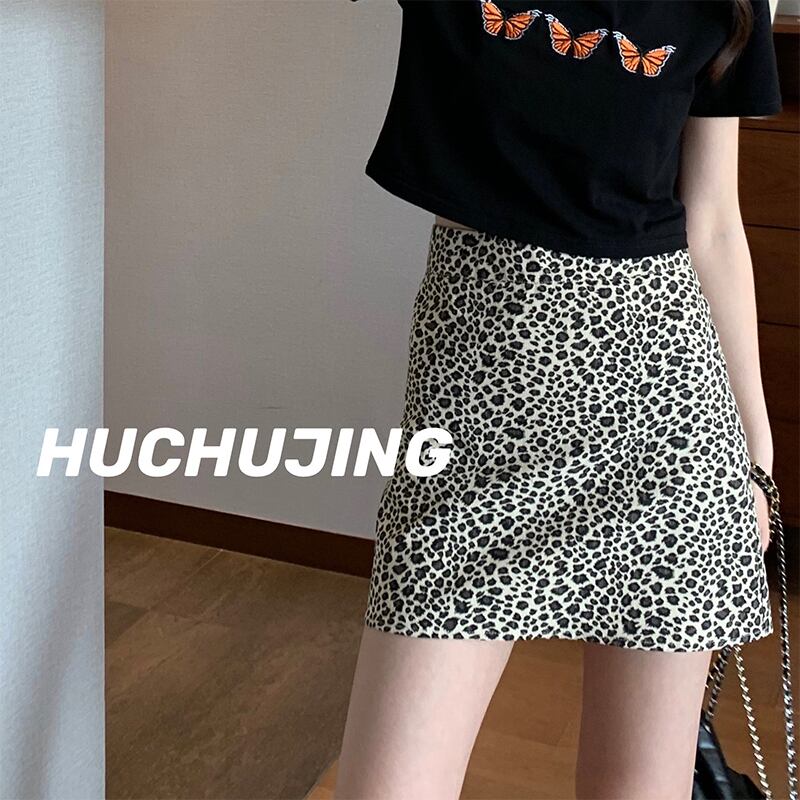 サマースタイルAラインショート薄手レオパードプリント柄 夏物 スカート HUCHUJING21179237602