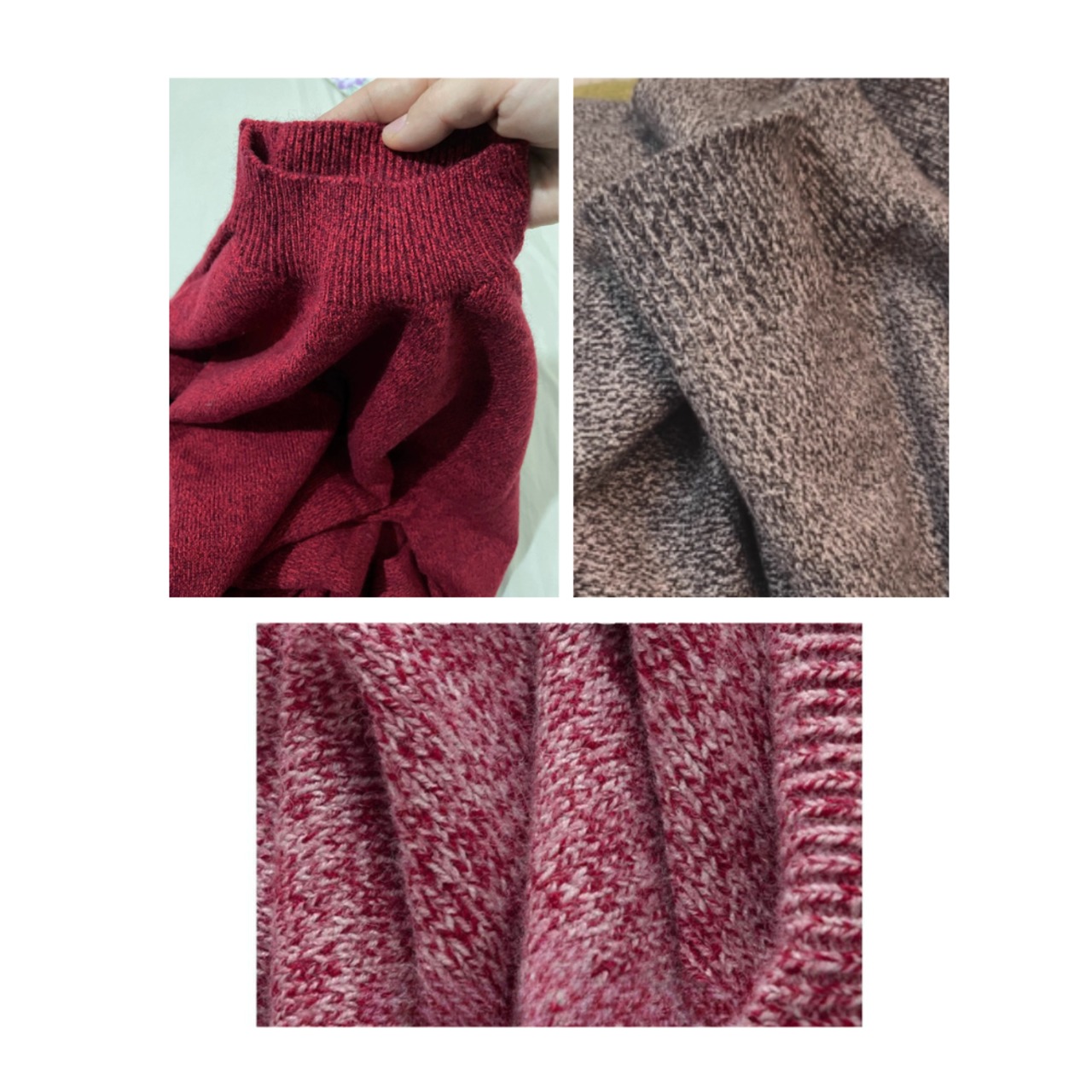 長袖 セミハイネック 混色ニットプルオーバー 9color W01078