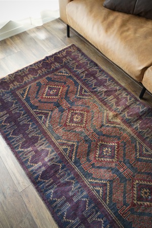 【629】Vintage Afghan Baluch rug 1960's