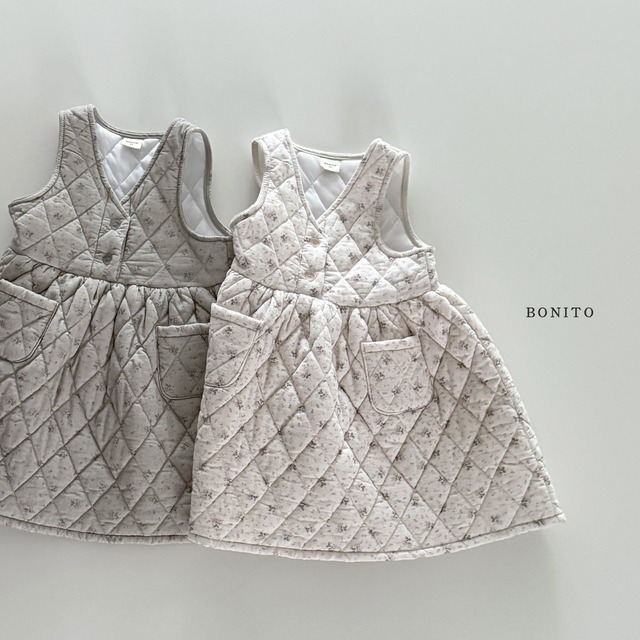 予約 Small flower quilted one-piece dress  [ BONITO ]