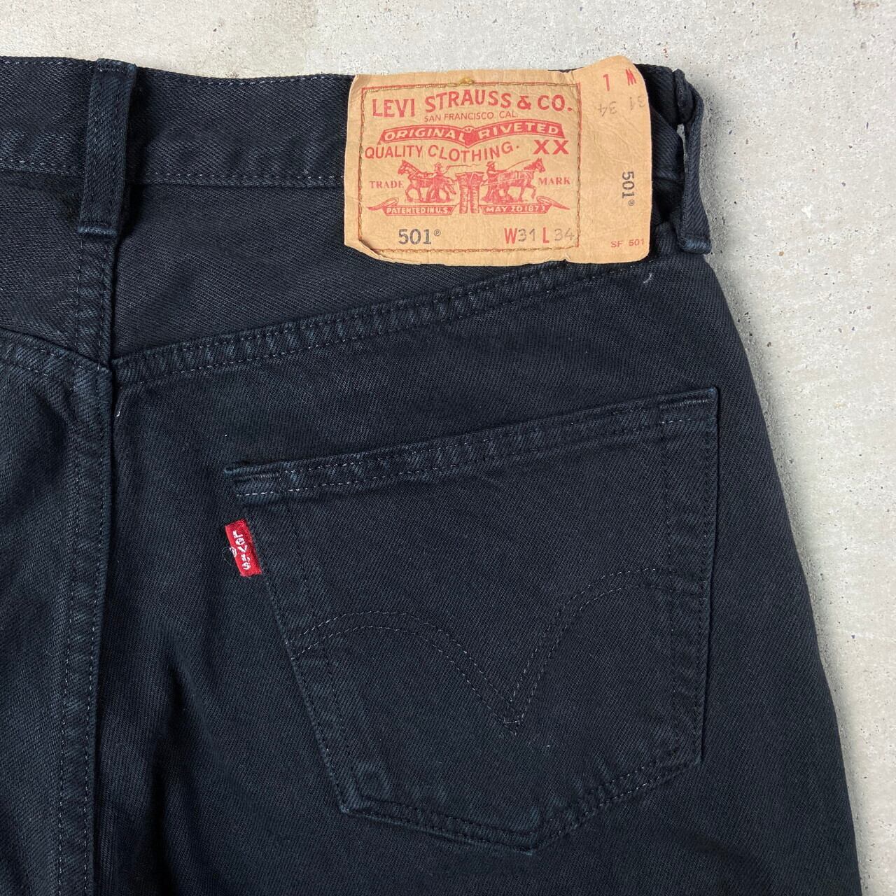 00年代 Levi's ユーロリーバイス 501 ストレート ブラックデニムパンツ